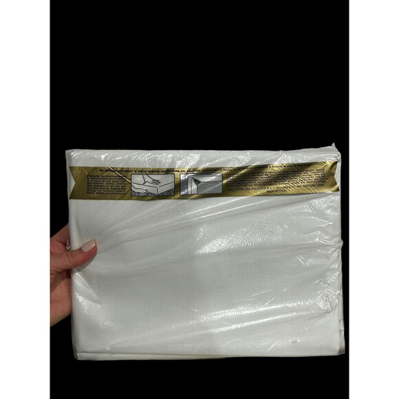 Vtg JP Stevens Beauti-Blend Durable Press Full Flat Sheet White NOS - Picture 3 of 3